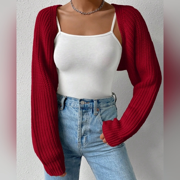 Easy Days Open Front Cardigan - Burgundy - Picture 6 of 8